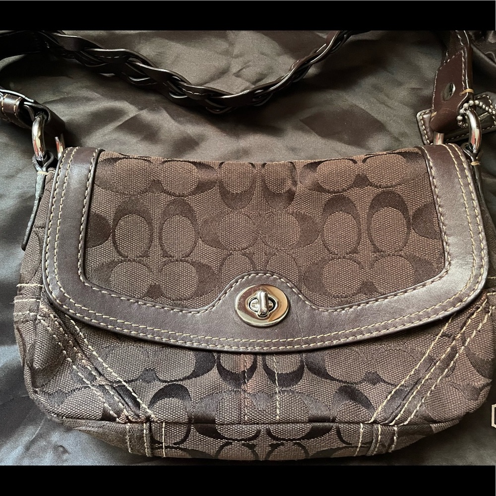 COACH signature brown purse